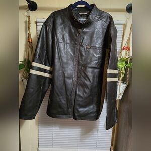 VTG Y2K Vegan Leather Jacket XL